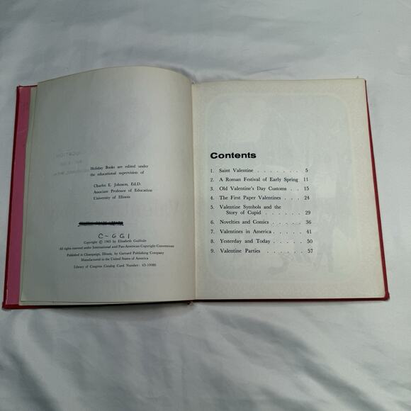 Vintage 1965 A Holiday Book: Valentine’s Day Elizabeth Guilfoile Illustrated HC - Picture 8 of 11